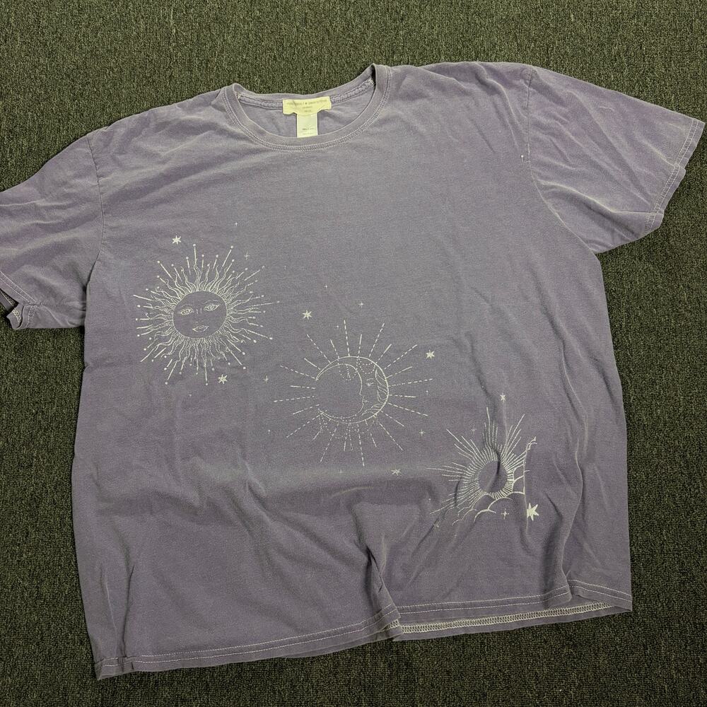 Vintage Y2k Urban Outfitters Moon Sun Stars Purple Cotton Graphic Tee Os